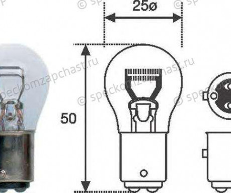 Лампа фонаря заднего (двухконтактная) (P21/4W) BAZ15d на Фиат Дукато - 14145490