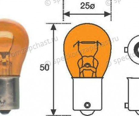Лампа фонаря заднего и поворотника в фаре (12V-PY21W) на Пежо Боксер - 6216A0
